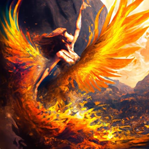 Phoenix Woman Rising: Fantasy Concept Art
