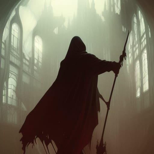 Hyperdetailed Grim Reaper in Dark Fantasy Style