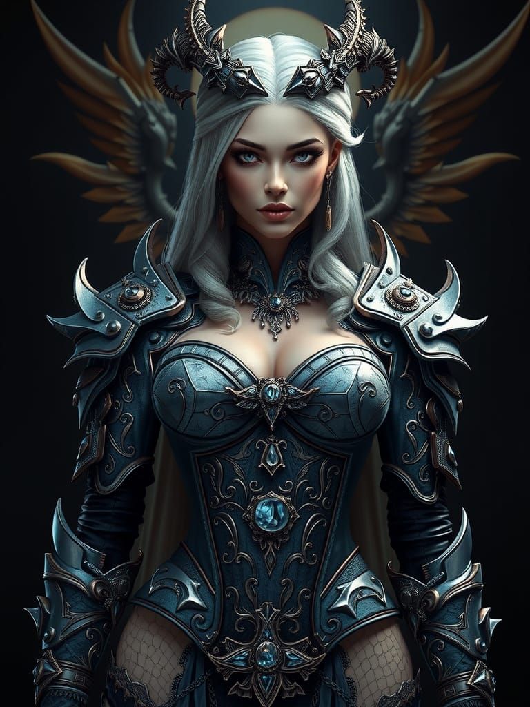 Goddess in Dark Fantasy Armor
