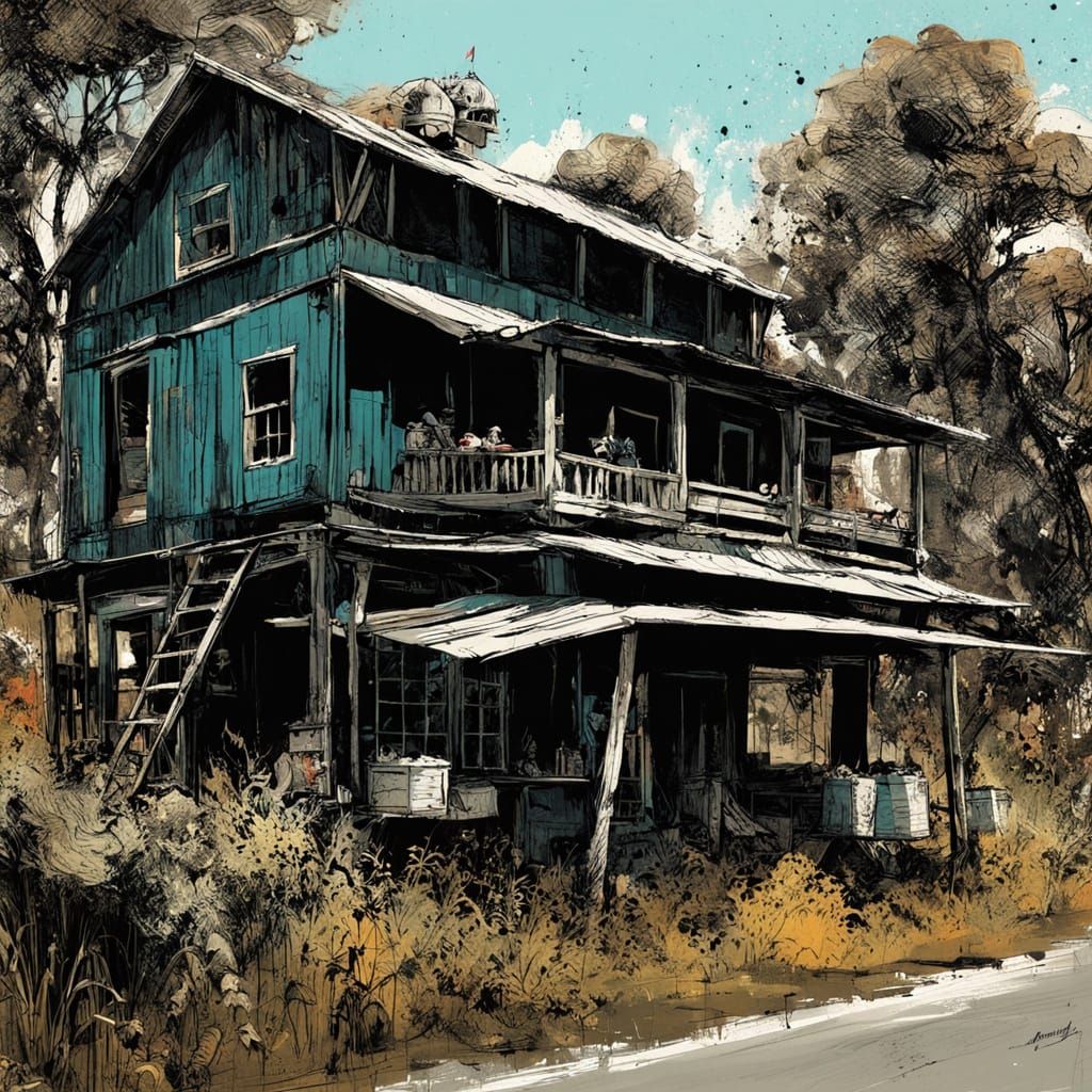 Whimsical Farmstand Scene with Recycled Materials