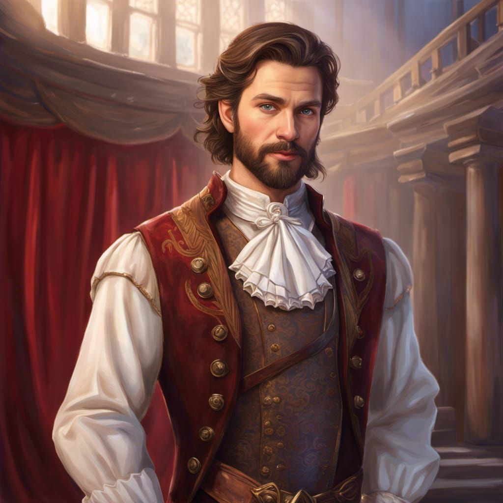 Fantasy Theater Performer Portrait in DND Style