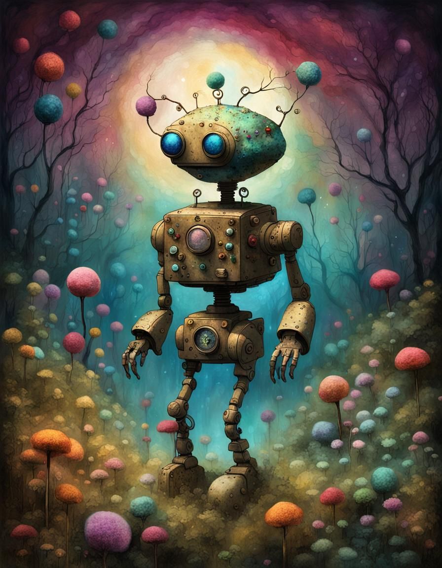 Muted Colors 3D Automaton Shading Fantasy Art Ambient Occlus...