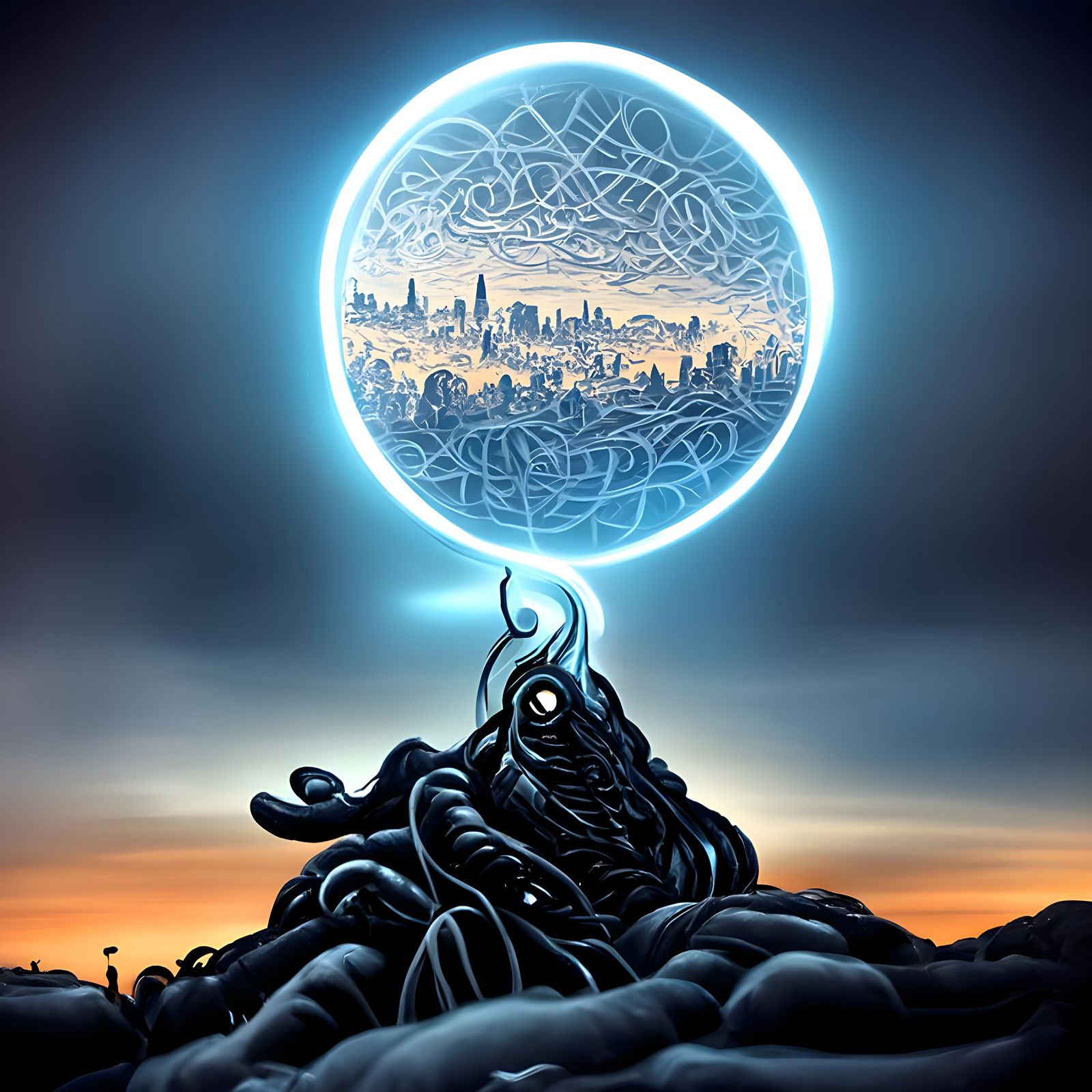 Eldritch Cosmic Convergence: Digital Matte Art