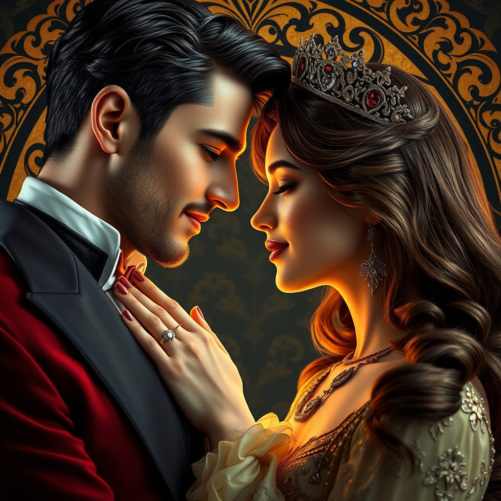 Royal Couple Portrait in Art Nouveau Style