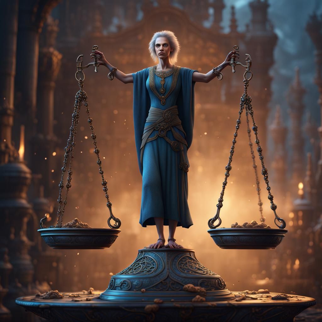 Blind Justice Holds the Scales of Fate