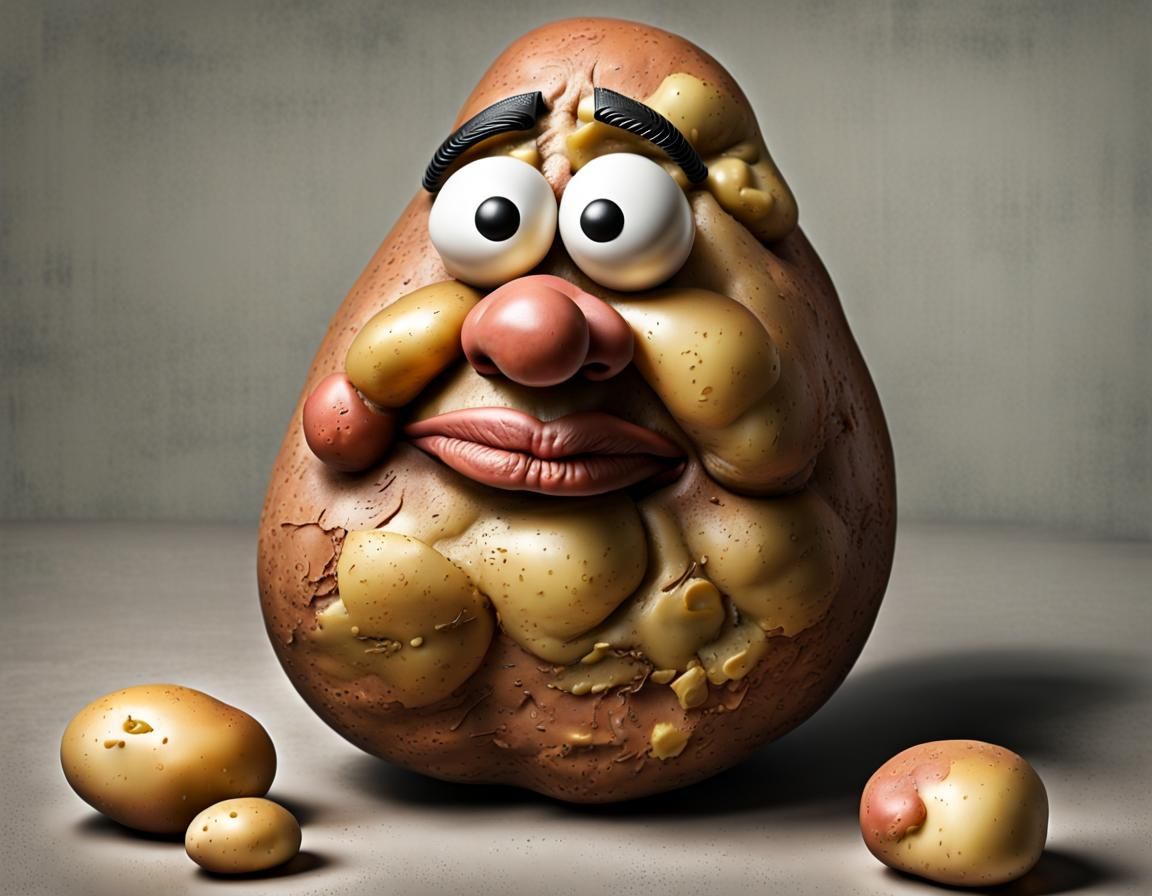 Grotesque Potato Head Portrait in Ultra Realistic Detail