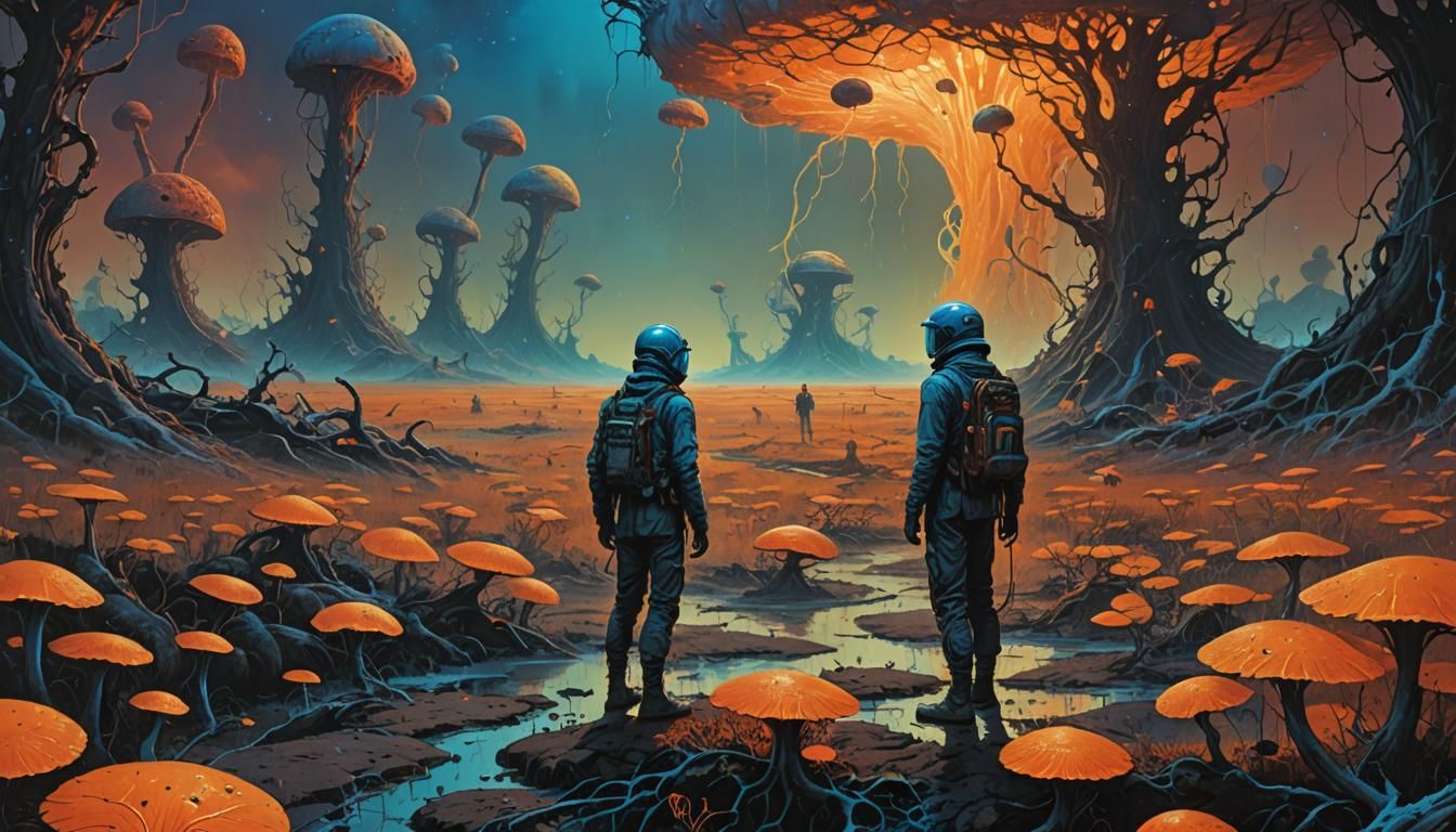 Beksiński-Inspired Sci-Fi Comic Book Art