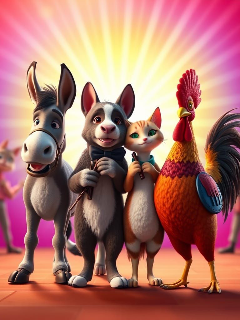 Bremer Stadtmusikanten in Pixar-Inspired 3D Art