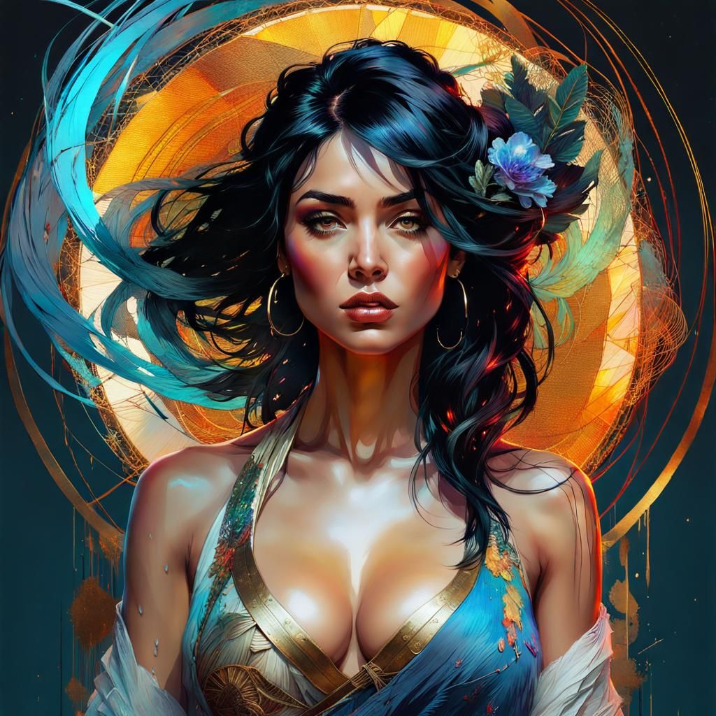 Beautiful Woman: Intricate 3D Digital Art