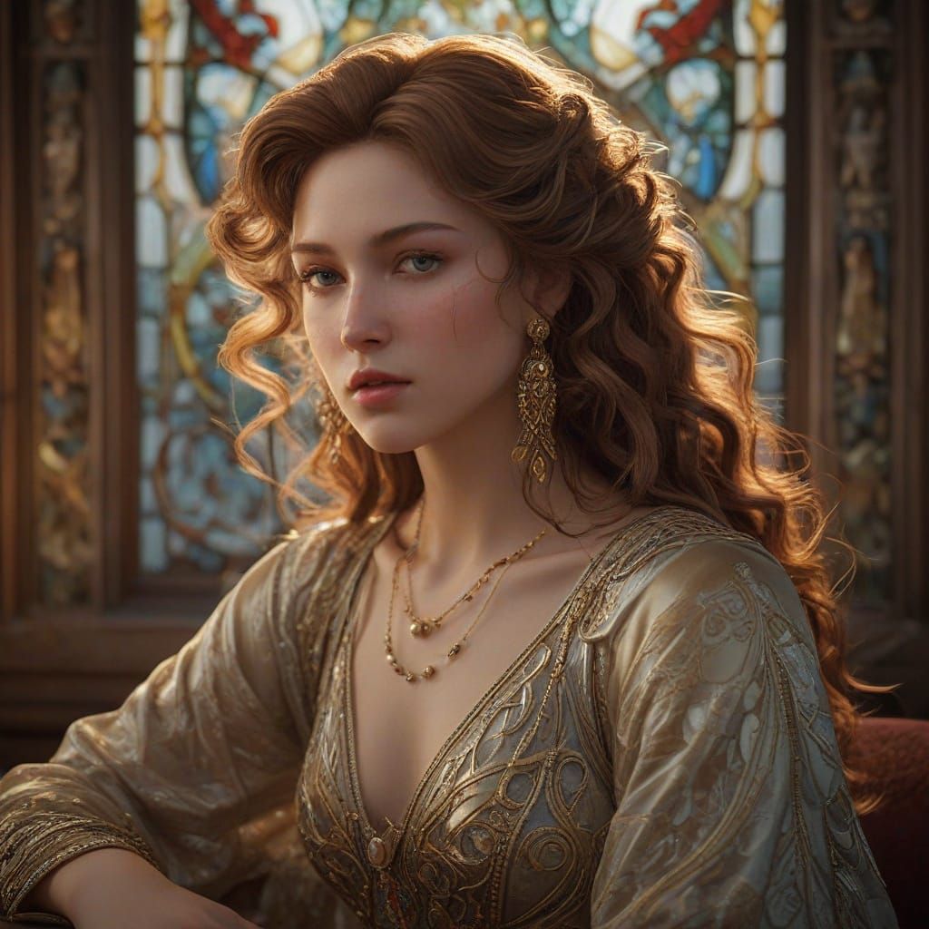 Elegant Art Nouveau Woman