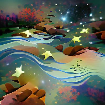 Celestial River: A Digital Starry Illustration