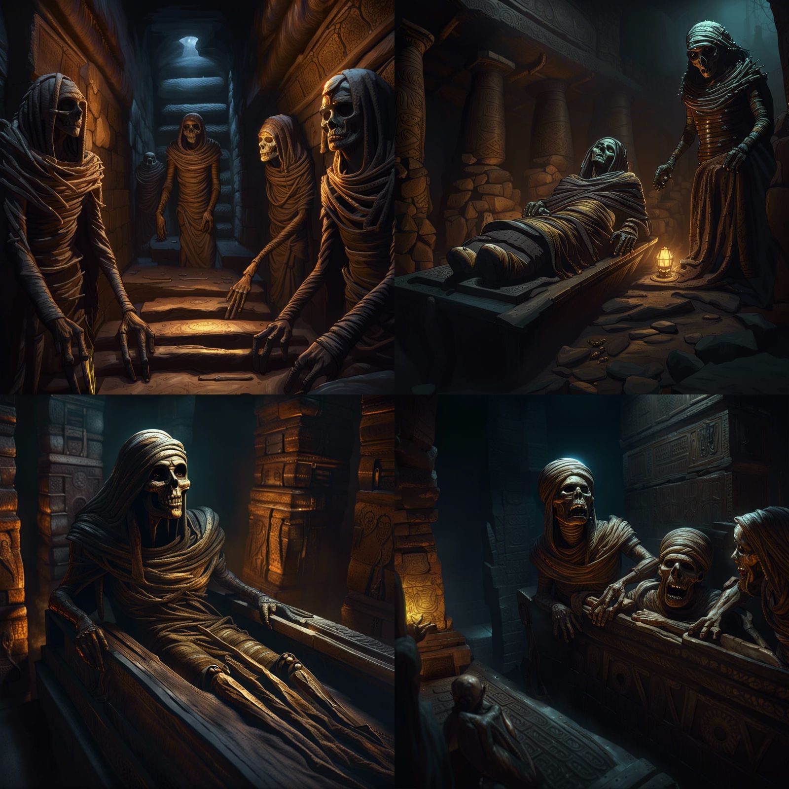 Mummies Rise: Dark Fantasy Concept Art