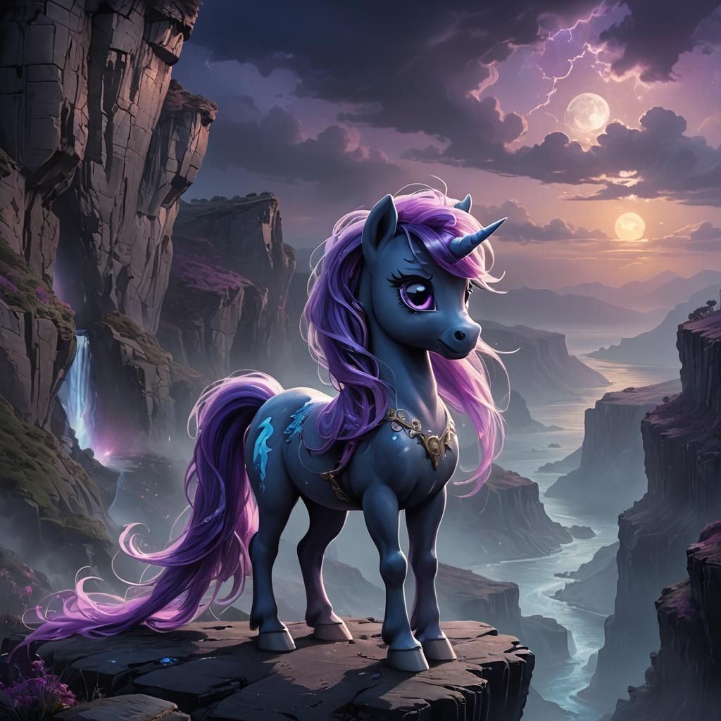 Heartbroken Pony on a Cliffside, Fantasy Expressionism