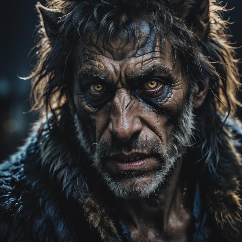 Werewolf Portrait in Dark Romanticism Style
