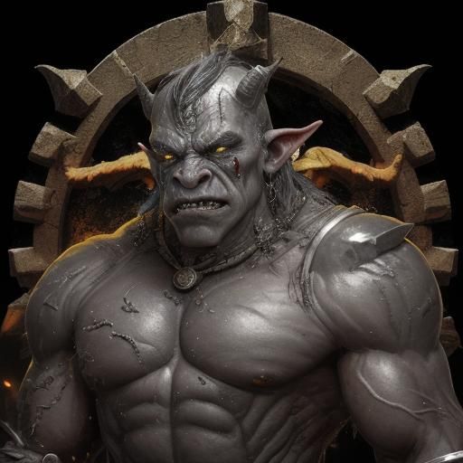 Demonic Orc Leader Goldorg: Photorealistic Cinematic Portrai...