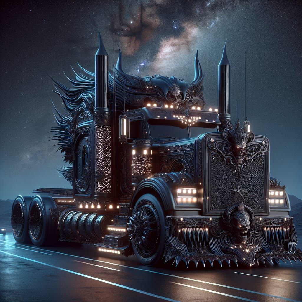 Cosmic Vampire Truck Concept Art in 8k