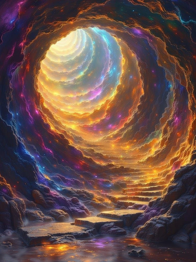 Infinity Portal in Dark Oil Paint Style
