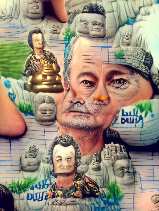 Buddha Bill Murray: Highly Detailed AI Rendering