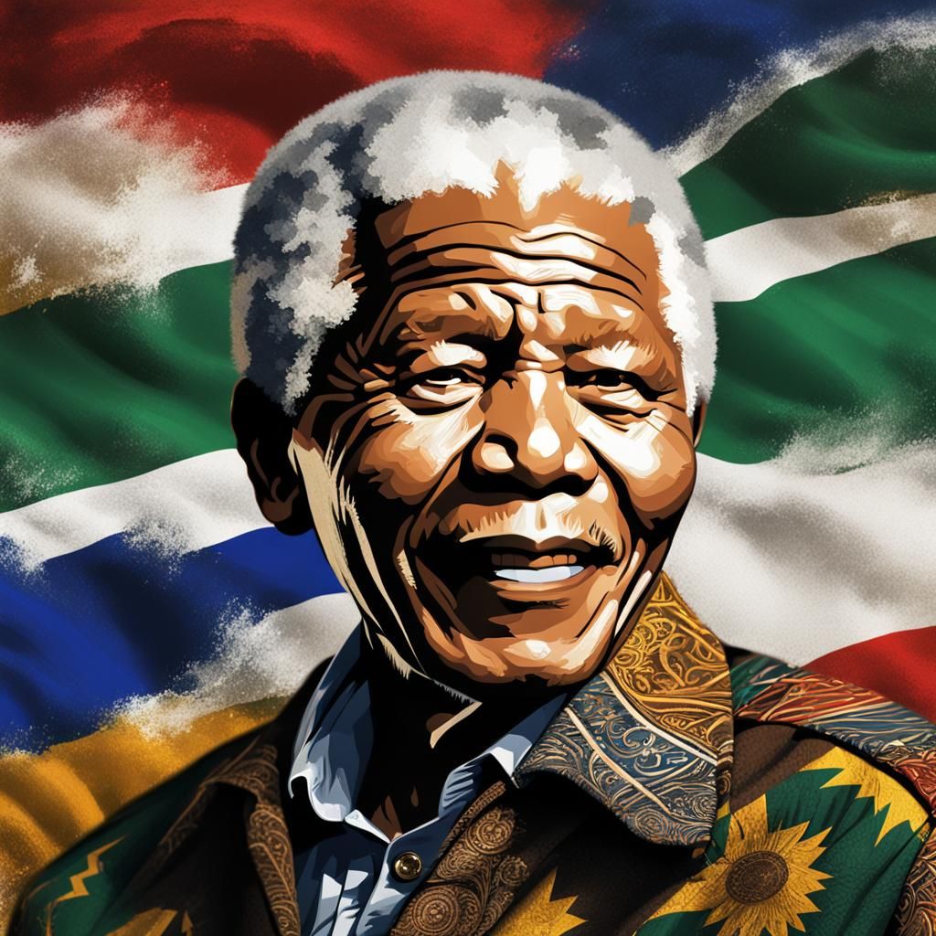 Romantic Oil Color Portrait of Nelson Mandela