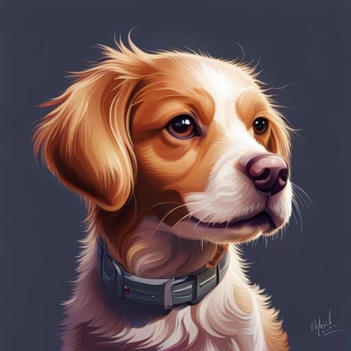Hyperrealistic Cute Dog with Splash Art Background