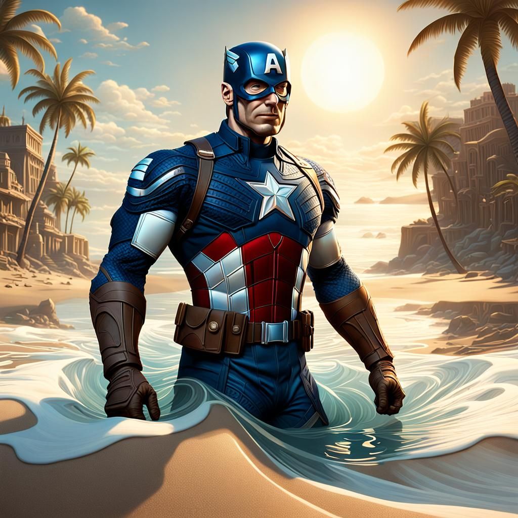 Captain America on vacation