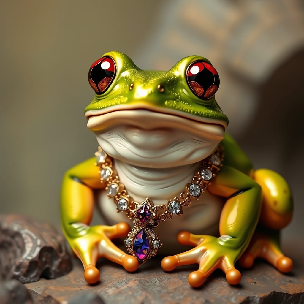 Exotic Amphibian Adorned in Luxurious Jewels