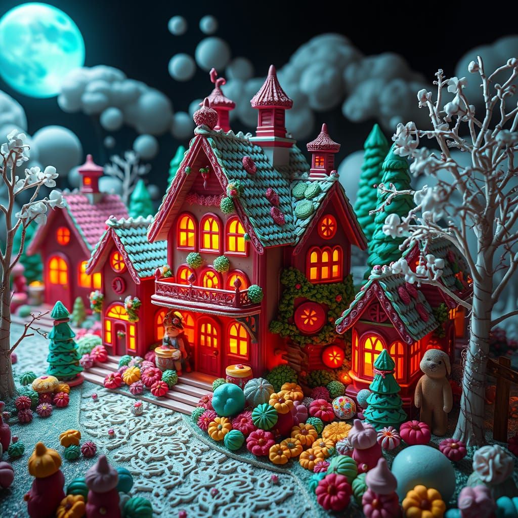 Edible Village: A Surreal Candy Dreamscape