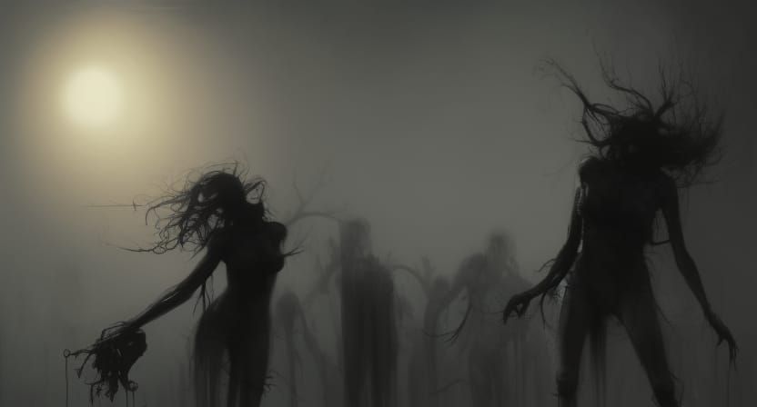 Spooky Shadow Figures in Graphic Novel Style