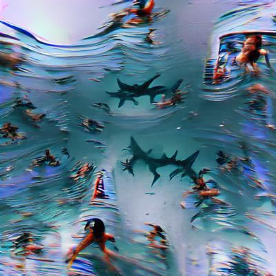 Photorealistic Shark Swimming in Ocean