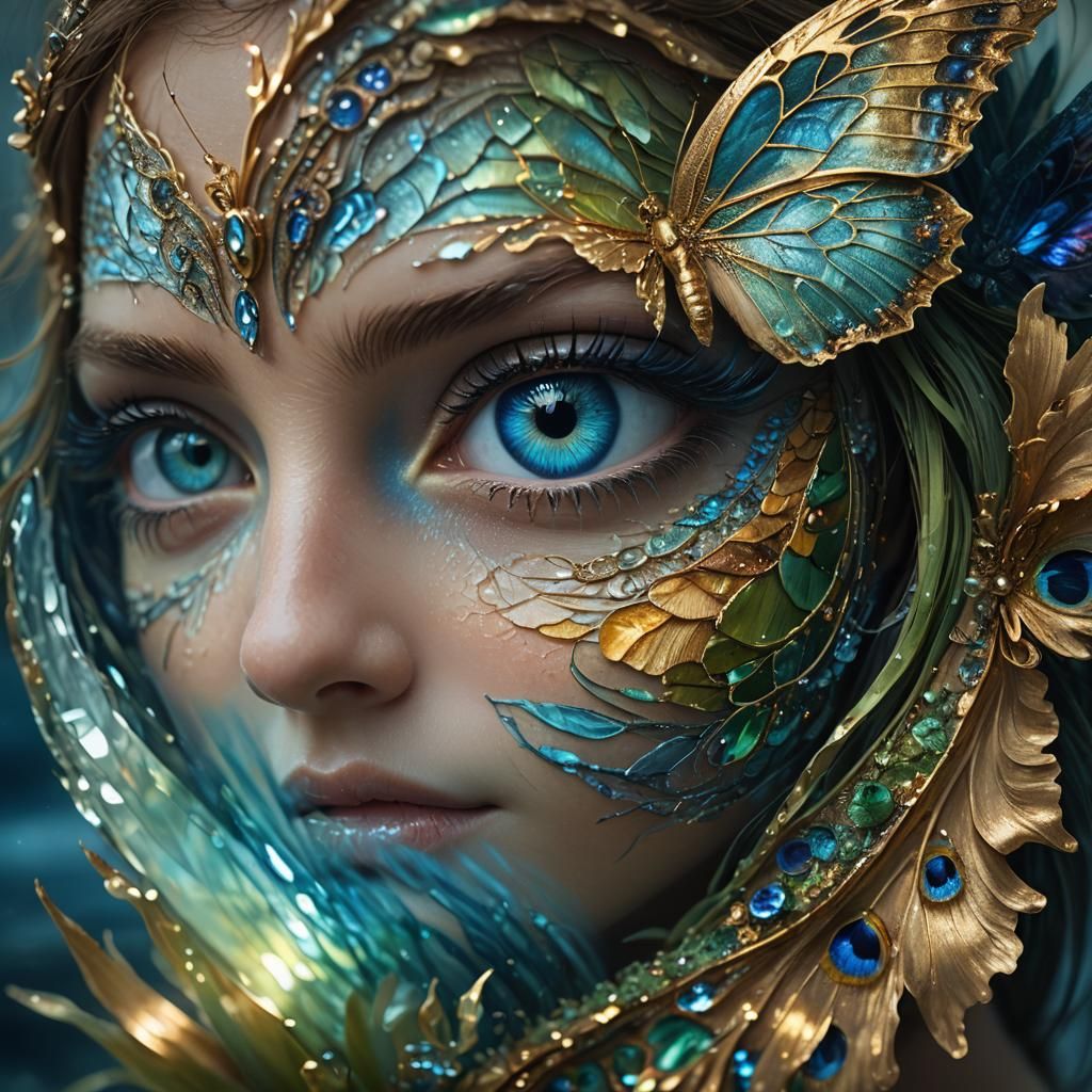 Ocean Reflection in a Mystical Blue Eye