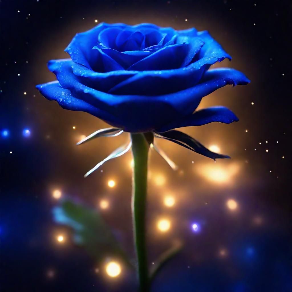 Radiant Starlight Rose in Mid-Air Abstract