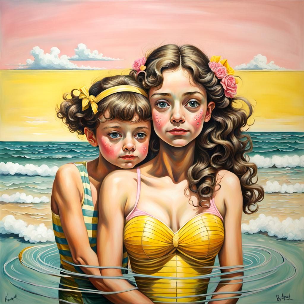 Woman down by the ocean