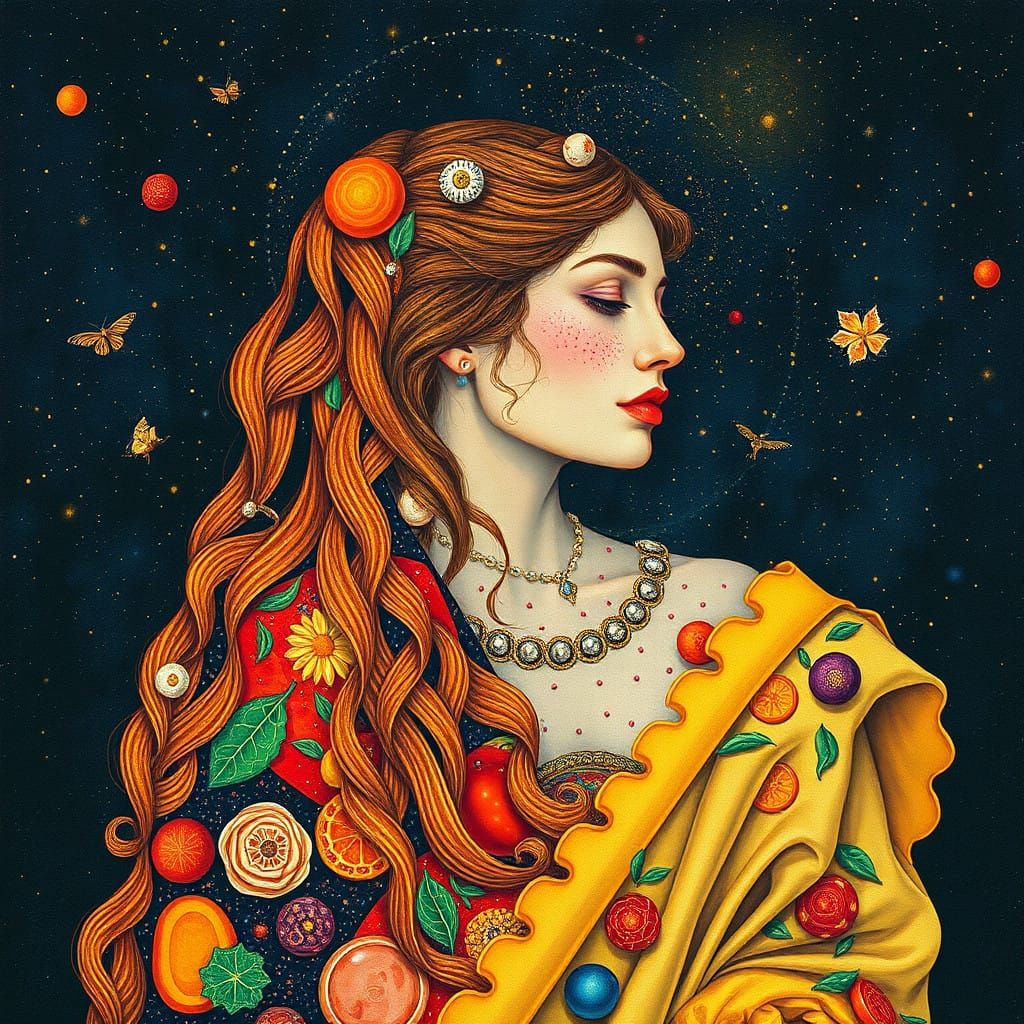 Groovy Art Nouveau Fusion in Vibrant Neo-Vaporwave