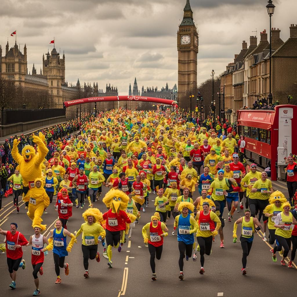 London Marathon: Runners in Costume and Carnival