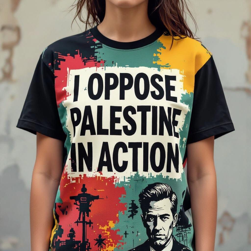 Political Statement T-Shirt in Street Art Style