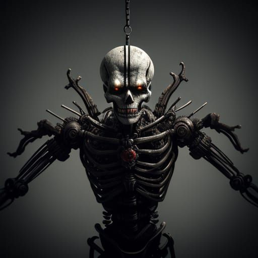 Eerie Marionette Clown in Dark, Cinematic Scene