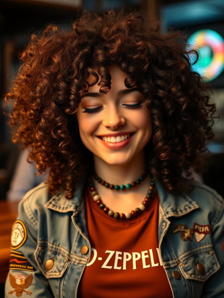 Smiling Irish Woman Portrait in Pub, HDR 8K
