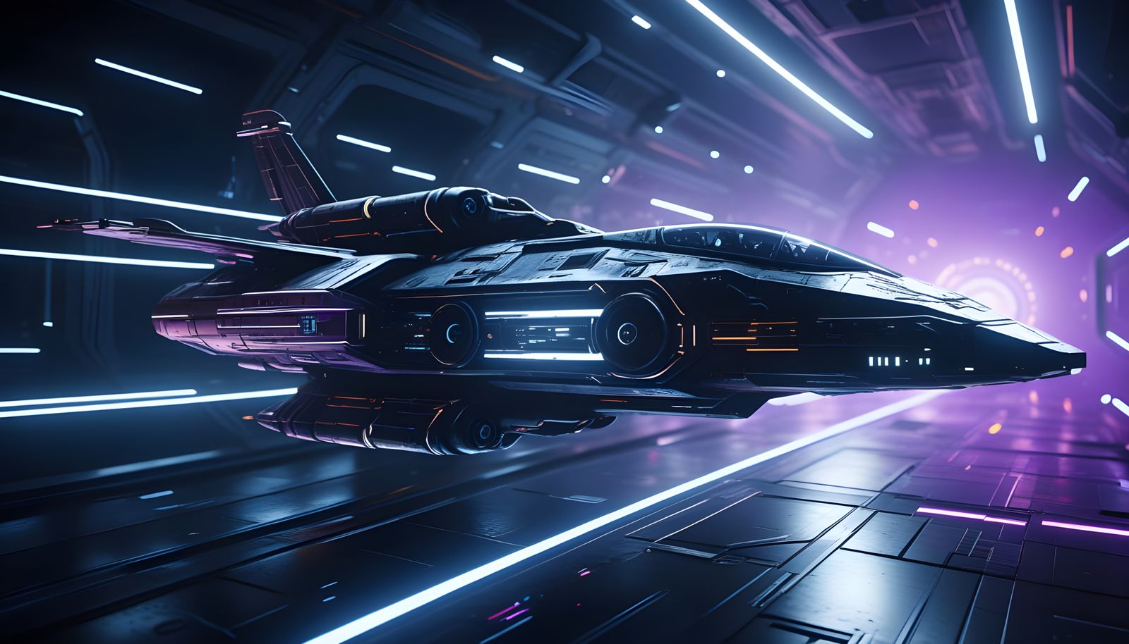 Hyper-Realistic Interdimensional Spaceship in Sci-Fi Style