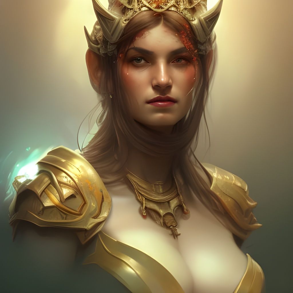 Orc Princess Portrait in Hyperdetailed Style