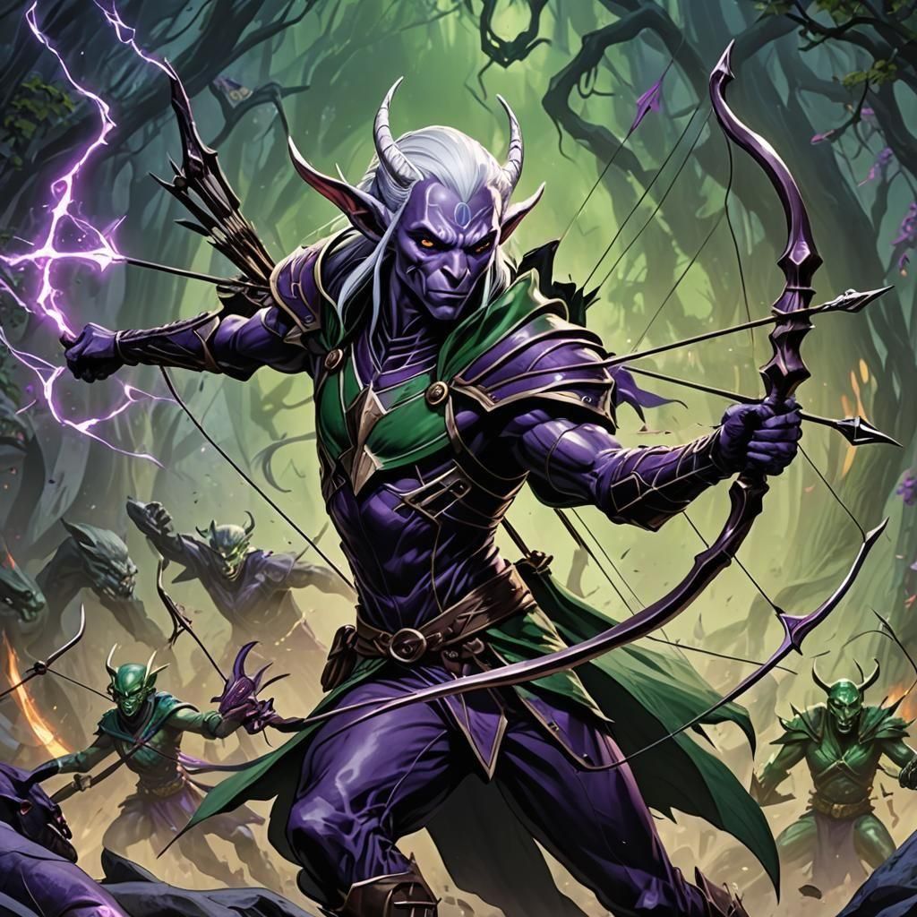 Dark Elf and Panther Versus Spider Queen in Anime Style