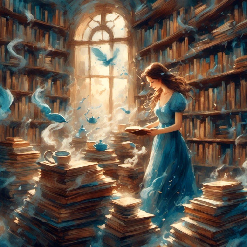 A cozy enchanted magical bookstore.