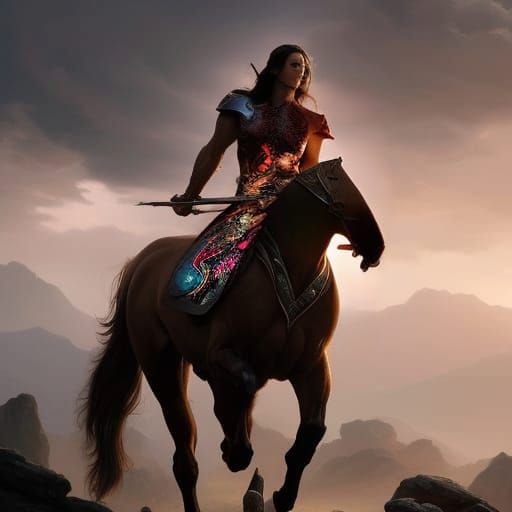 Maximalist Warrior in Nitrite Photograph Style