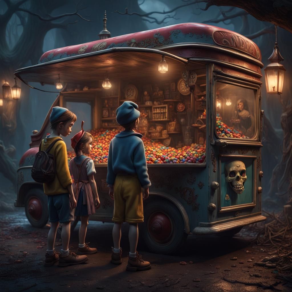 Grim Pinocchio's Candy Van: a Macabre Fantasy