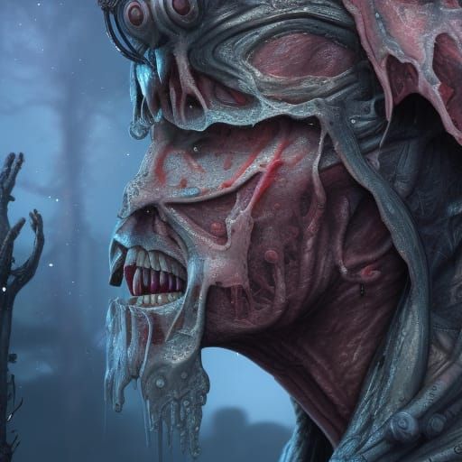 Tormented Face in Detailed Matte Painting