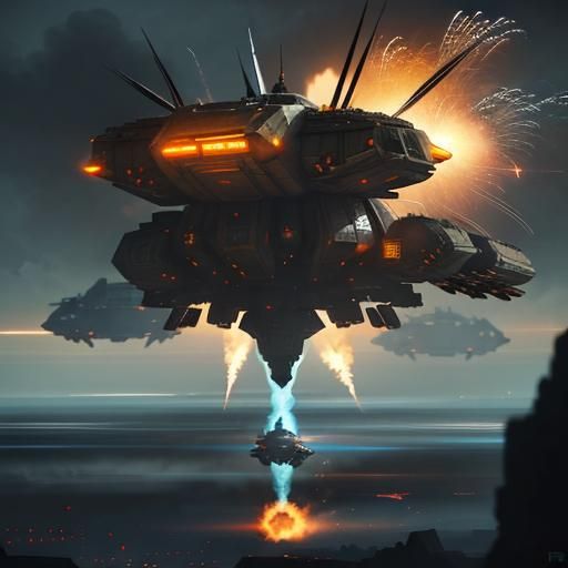 Halo Dropship Deploys Pods Over War-Torn World