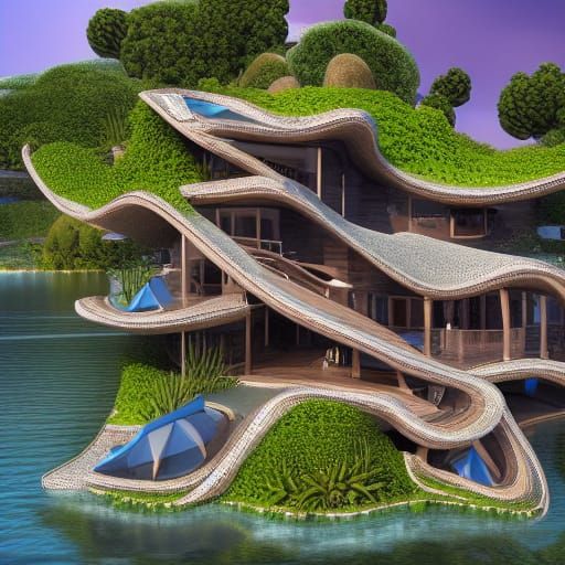 Luxury Modern Villa by the Lake in 8K