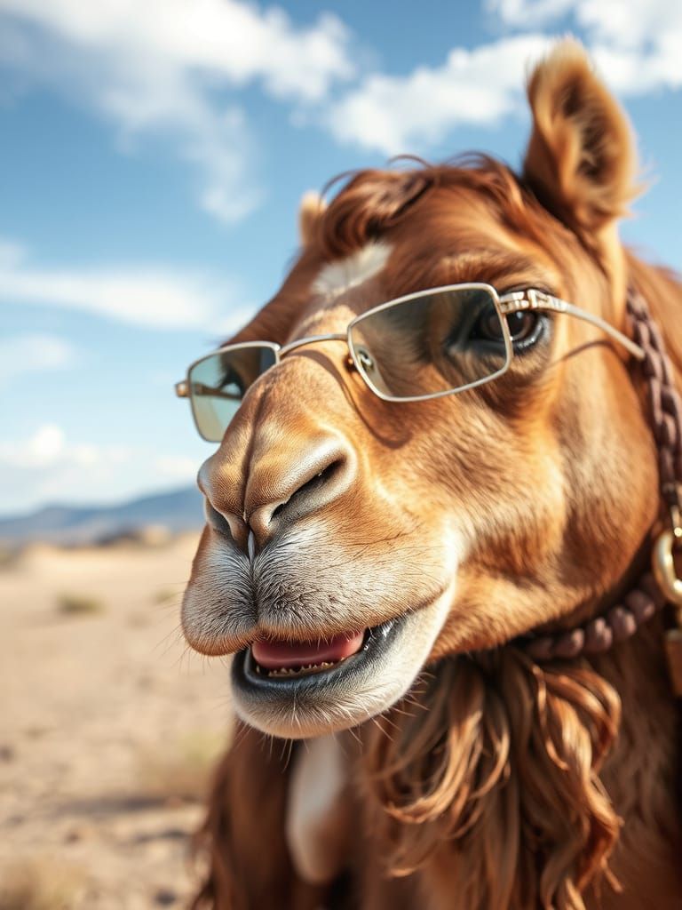 Humorous Selfie with Camel