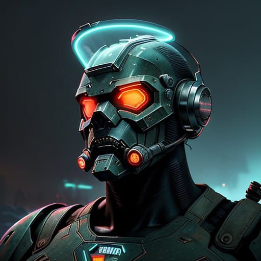 Grizzled Space Marine Exudes Authority in Futuristic Armor