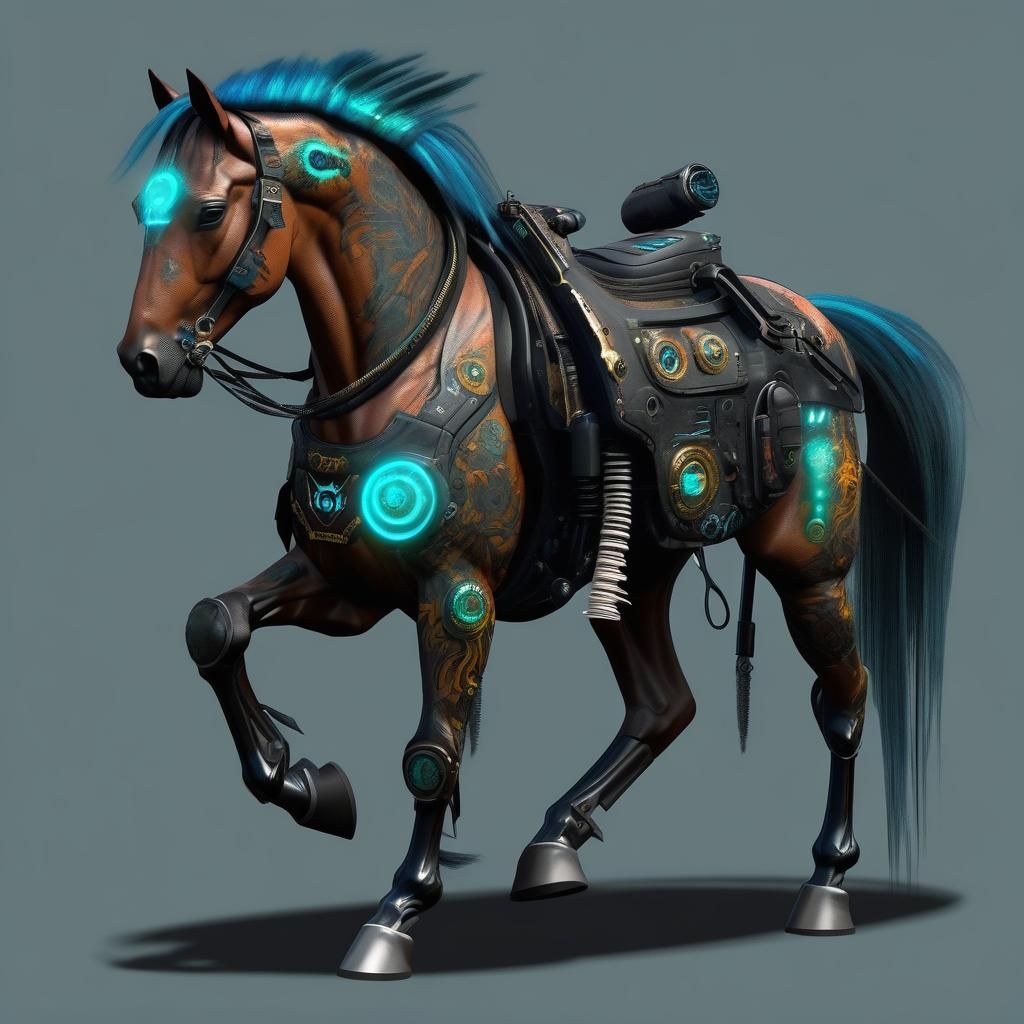 A biopunk horse