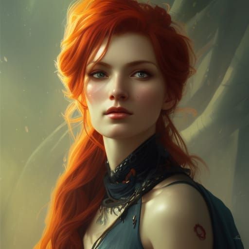 Fantasy RPG Female Portrait in Hyperdetailed Digital Art